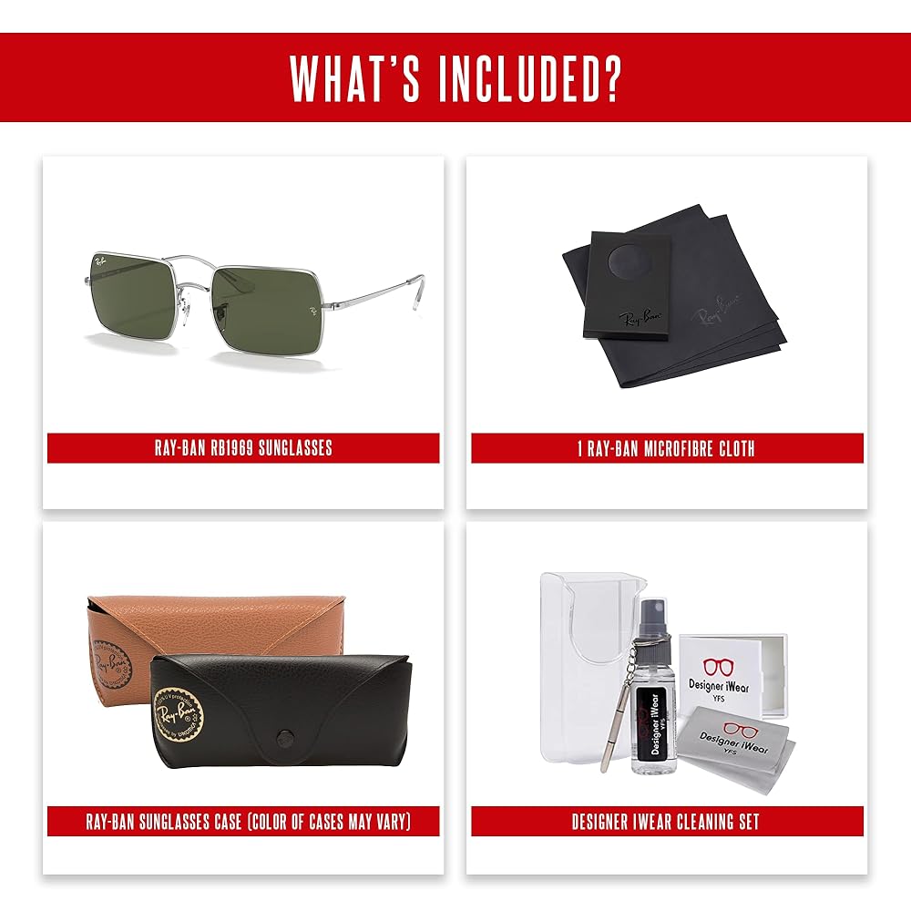 Amazon.com: Ray-Ban Rectangular RB1969 914931 54MM Silver